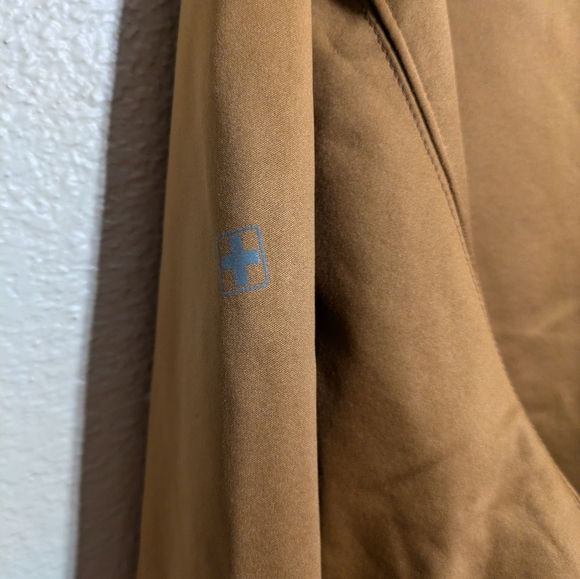 Swiss Tech Brown Performance Jacket with Water-Resistant Fabric and High Collar - Picture 9 of 9